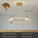 GobekUsa Crystal Circle LED Chandelier: Nordic Modern Stairs Pendant Lighting with Dimmable LED for Living Room