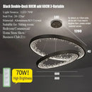 GobekUsa Crystal LED Chandelier Circle Hanging Lamp - Modern Luxury Dimmable Lighting