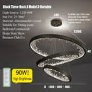 GobekUsa Crystal LED Chandelier Circle Hanging Lamp - Modern Luxury Dimmable Lighting