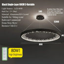 GobekUsa Crystal LED Chandelier Circle Hanging Lamp - Modern Luxury Dimmable Lighting