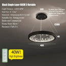 GobekUsa Crystal LED Chandelier Circle Hanging Lamp - Modern Luxury Dimmable Lighting