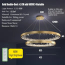 GobekUsa Crystal LED Chandelier Circle Hanging Lamp - Modern Luxury Dimmable Lighting