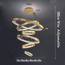 GobekUsa Crystal LED Chandelier Circle Hanging Lamp - Modern Luxury Dimmable Lighting