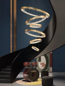 GobekUsa Crystal LED Chandelier Circle Hanging Lamp - Modern Luxury Dimmable Lighting