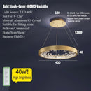 GobekUsa Crystal LED Chandelier Circle Hanging Lamp - Modern Luxury Dimmable Lighting