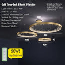 GobekUsa Crystal LED Chandelier Circle Hanging Lamp - Modern Luxury Dimmable Lighting