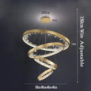 GobekUsa Crystal LED Chandelier Circle Hanging Lamp - Modern Luxury Dimmable Lighting