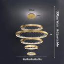 GobekUsa Crystal LED Chandelier Circle Hanging Lamp - Modern Luxury Dimmable Lighting