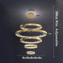 GobekUsa Crystal LED Chandelier Circle Hanging Lamp - Modern Luxury Dimmable Lighting