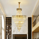 GobekUsa Crystal Chandelier: Stylish High Spiral Staircase Pendant Lighting