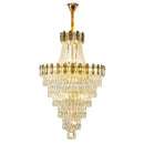 GobekUsa Crystal Chandelier: Stylish High Spiral Staircase Pendant Lighting