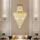 GobekUsa Crystal Chandelier: Stylish High Spiral Staircase Pendant Lighting