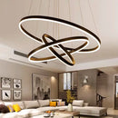 GobekUsa Black Led Rings Circle Pendant Chandelier for Living Dining Kitchen