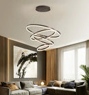 GobekUsa Black Led Rings Circle Pendant Chandelier for Living Dining Kitchen