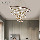 GobekUsa Black Led Rings Circle Pendant Chandelier for Living Dining Kitchen