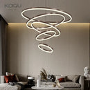 GobekUsa Black Led Rings Circle Pendant Chandelier for Living Dining Kitchen