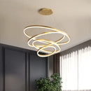 GobekUsa Black Led Rings Circle Pendant Chandelier for Living Dining Kitchen