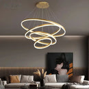 GobekUsa Black Led Rings Circle Pendant Chandelier for Living Dining Kitchen