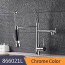 GobekUsa Gold Spring Spout Kitchen Faucet - Single Pull Out Mixer Tap