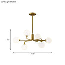 GobekUsa Gold Metal Sputnik Pendant Lighting with White Glass Shades - Modernize Your Living Room with 6/9/12 Heads