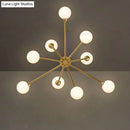 GobekUsa Gold Metal Sputnik Pendant Lighting with White Glass Shades - Modernize Your Living Room with 6/9/12 Heads