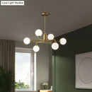 GobekUsa Gold Metal Sputnik Pendant Lighting with White Glass Shades - Modernize Your Living Room with 6/9/12 Heads