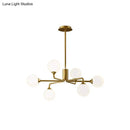 GobekUsa Gold Metal Sputnik Pendant Lighting with White Glass Shades - Modernize Your Living Room with 6/9/12 Heads