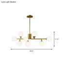 GobekUsa Gold Metal Sputnik Pendant Lighting with White Glass Shades - Modernize Your Living Room with 6/9/12 Heads