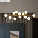 GobekUsa Gold Metal Sputnik Pendant Lighting with White Glass Shades - Modernize Your Living Room with 6/9/12 Heads