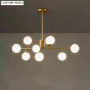 GobekUsa Gold Metal Sputnik Pendant Lighting with White Glass Shades - Modernize Your Living Room with 6/9/12 Heads