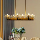 GobekUsa Modern Black Sputnik Pendant Light with Crystal Accents - 6 Bulbs Ceiling Fixture for Restaurants