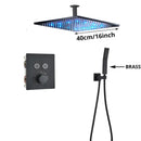 GobekUsa Gold Thermostatic Rainfall Shower Faucet Mixer Set for Bathroom with Ceiling Wall Mount