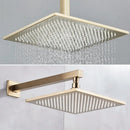 GobekUsa Gold Thermostatic Rainfall Shower Faucet Mixer Set for Bathroom with Ceiling Wall Mount