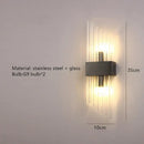 GobekUsa Clear Crystal LED Wall Lamp Stainless Steel Sconces