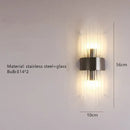 GobekUsa Clear Crystal LED Wall Lamp Stainless Steel Sconces
