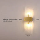 GobekUsa Clear Crystal LED Wall Lamp Stainless Steel Sconces