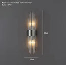 GobekUsa Clear Crystal LED Wall Lamp Stainless Steel Sconces