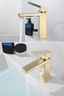 GobekUsa Gold Stainless Steel Basin Faucet Deck Mounted Hot Cold Water Mixer