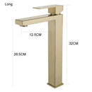 GobekUsa Gold Stainless Steel Basin Faucet Deck Mounted Hot Cold Water Mixer