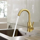 GobekUsa Gold Stainless Steel Basin Faucet, Single Handle Hot/Cold Bathroom Sink Mixer