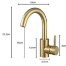 GobekUsa Gold Stainless Steel Basin Faucet with Single Handle for Bathroom Sink