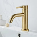 GobekUsa Gold Stainless Steel Basin Faucet with Single Handle for Bathroom Sink