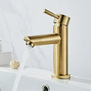 GobekUsa Gold Stainless Steel Basin Faucet with Single Handle for Bathroom Sink