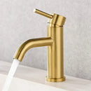 GobekUsa Gold Stainless Steel Basin Faucet with Single Handle for Bathroom Sink