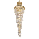 GobekUsa Gold Stainless Steel Crystal Chandelier for Long Villa Staircase Lighting