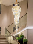 GobekUsa Gold Stainless Steel Crystal Chandelier Staircase Lighting