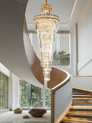GobekUsa Gold Stainless Steel Crystal Chandelier Staircase Lighting