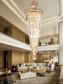 GobekUsa Gold Stainless Steel Crystal Chandelier Staircase Lighting