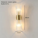 GobekUsa Gold Stainless Steel Glass Sconces for Bedroom, Dining, Aisle Wall Lights
