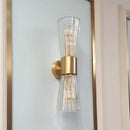 GobekUsa Gold Stainless Steel Glass Sconces for Bedroom, Dining, Aisle Wall Lights
